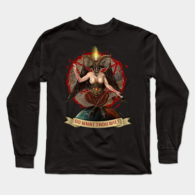 baphomet Long Sleeve T-Shirt by sevencrow